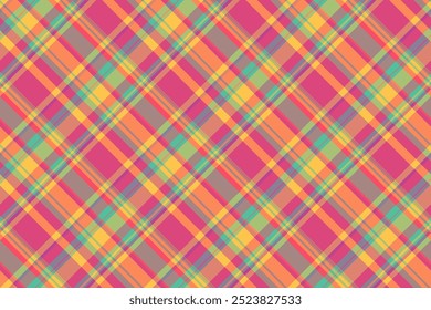 Strong background tartan pattern, everyday check plaid seamless. Commercial fabric textile vector texture in pastel and orange colors palette.