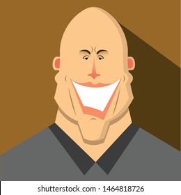 Strong Bald Man Character Smiling Stock Vector (Royalty Free ...