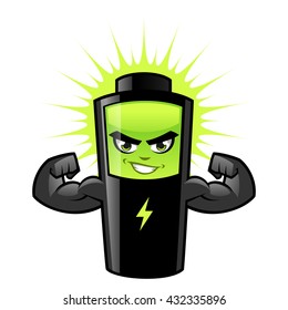 Strong battery on a white background vector illustration