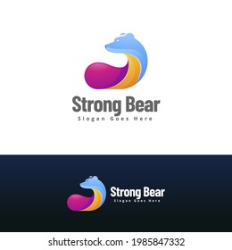 strong bear logo design template