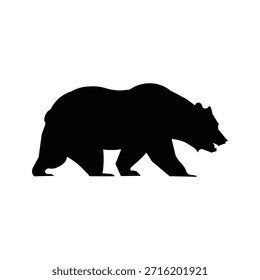 Fuerte icono de silueta de oso que representa la tendencia bajista del mercado, la caída del mercado de valores, el riesgo financiero y la recesión económica. Ideal para inversión, trading, análisis financiero, conceptos de negocio e ilustraciones de rendimiento de mercado. Obra de arte de Vector limpia y editable.