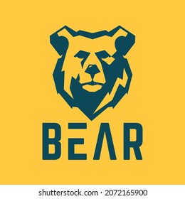 Fuerte logotipo vectorial de oso moderno ilustración vectorial. Plantilla de logotipo para animales o deportes