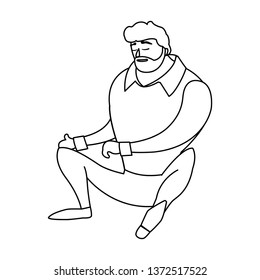 strong and bearded man seated