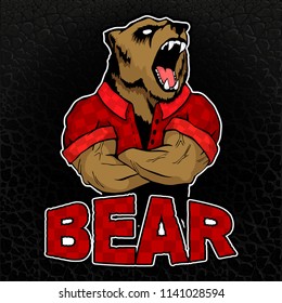 Strong bear-man on the texture of the skin.