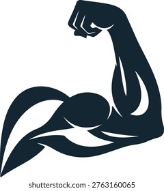 Strong Bicep Flex Vector Illustration – Muscle Power and Fitness Concept