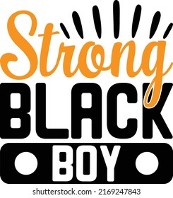 Strong Black Boy Design And Vector File