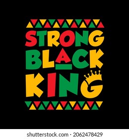 Strong Black King Vector Illustration -  Juneteenth Celebrate Black Freedom. Good for t shirt print, card, poster, mug, and other gift design.