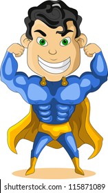 strong blue super hero