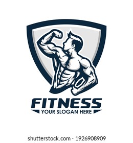 strong body building logo vector