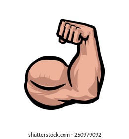 Strong Bodybuilder Biceps Flex Arm Vector Icon