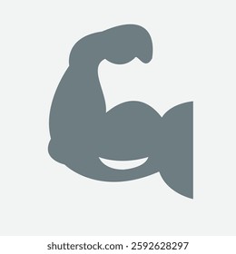Strong bodybuilder icon, symbolizing strength, fitness, and muscular physique.