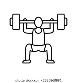 Strong bodybuilder sportsman lifting heavyweight barbell over his head. Weightlifting sport. vector illustration on white background