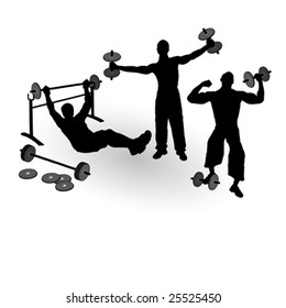 Strong bodybuilders on the training