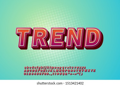 Strong bold 3D font effect, Modern typeface for headline poster title and website, with highlight gradient color and shadow effect.