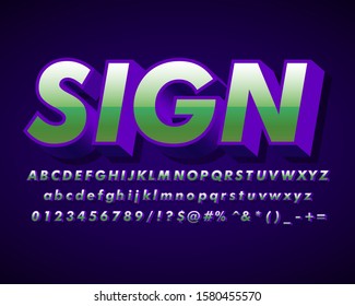 Strong bold 3D font effect for modern design style