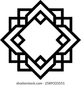 A strong, bold geometric Islamic pattern forming a symmetrical star.