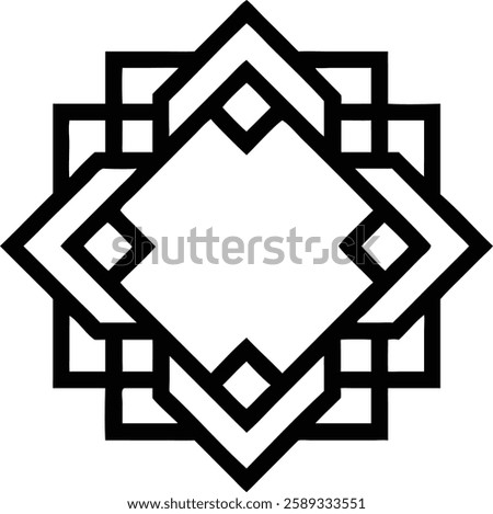 A strong, bold geometric Islamic pattern forming a symmetrical star.