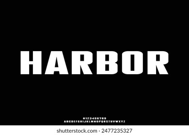 Strong bold harbor alphabet display font illustration