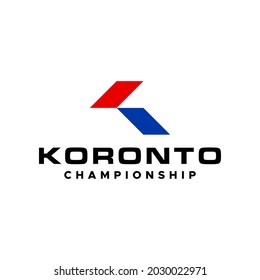 Un logo fuerte y audaz sobre la letra abstracta K y el campeonato.
EPS 10, Vector.