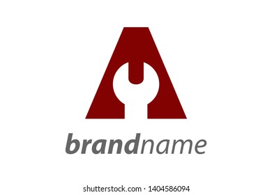 Strong and Bold logo design initial A tool.