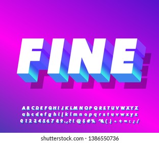 Strong bold modern font effect witj trendy gradient shadow, cool and charming typography style for sticker or some title