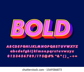 Strong Bold Modern Font Effect, Modern Pop Art Alphabet For Pop And Retro Culture