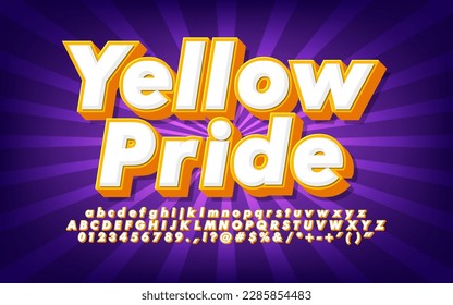 Strong bold modern font effect with high light and shadow. 3D modern alphabet design. Bright font style. Stylized of modern alphabet and number.
