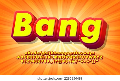 Strong bold modern font effect with high light and shadow. 3D modern alphabet design. Bright font style. Stylized of modern alphabet and number.