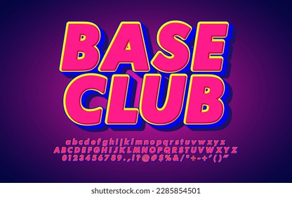 Strong bold modern font effect with high light and shadow. 3D modern alphabet design. Bright font style. Stylized of modern alphabet and number.