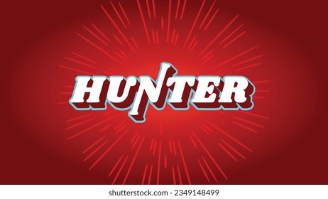 Strong bold modern text effect on hunter