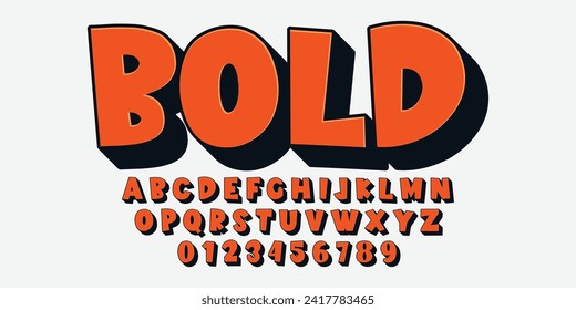 strong bold retro alphabet design