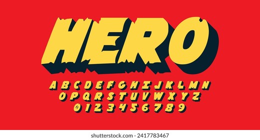 strong bold retro alphabet design