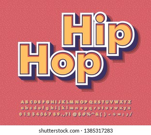 Strong Bold Retro Font Effect, Hip Hop Sticker With Groovy Color Style, Music Title For Youth