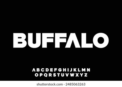 Strong bold sans serif display font vector. Modern buffalo typeface