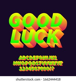 Strong bold yellow green gradient color alphabet text effect