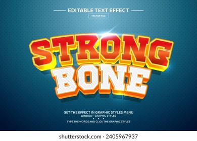 Strong bone 3D editable text effect template