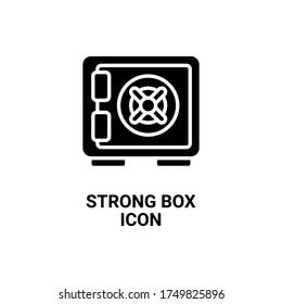 strong box glyph Icon. bank vector illustration on white background