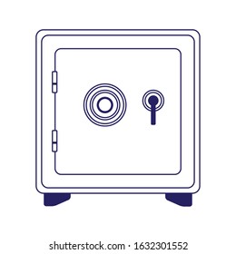 strong box icon over white background, flat design, vector illustration
