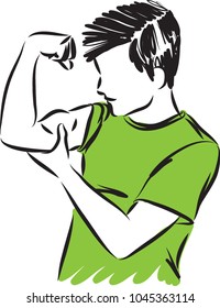 strong boy concept vector illustration