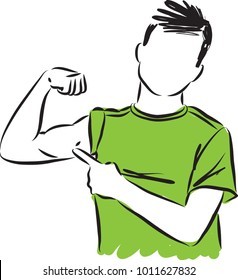 strong boy vector illustration
