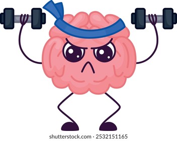 Fuerte carácter cerebral. Icono de color de entrenamiento mental