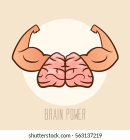 Strong brain, for logo, brainpower, symbol, vector illustration