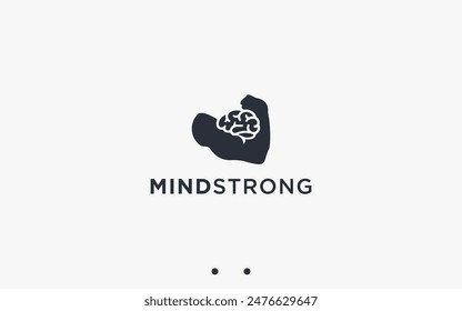 strong brain logo design vector silhouette illustration