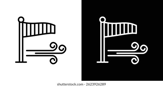 Strong breeze flag up icon vector for web and mobile app. Symbol isolated.