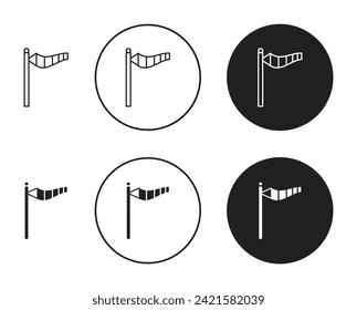 Strong Breeze Flag Up Vector Illustration Set. Weather Warning Sign in Suitable for Apps and Websites UI Design Style.