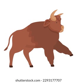 Starker Büffel-Symbol-Cartoon-Vektorgrafik. amerikanischer Bison. Mutterkuh