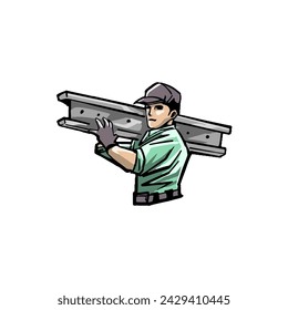 Starke Builder Logo Konzept Stock Illustration