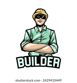 Strong Builder Logo Concept Stock Illustration