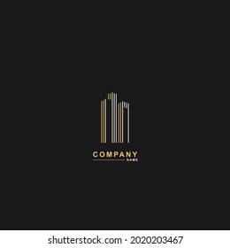 strong building logo, slim, beautiful, and strong, suitable for construction companies, apartments, building rentals, property insurance