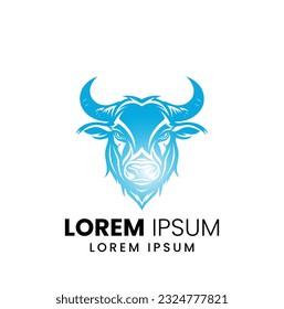 Strong bull attack look back logo design inspiration. Bull logo design template premium vector. Bull, cow icon. Longhorn simple flat logo design vector

